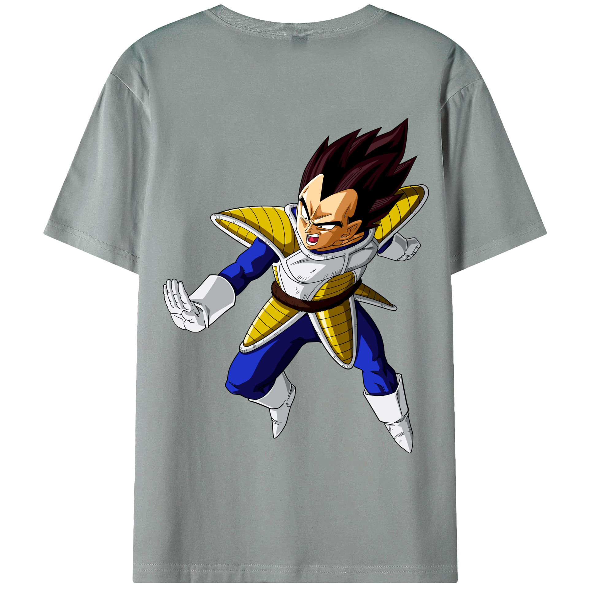 （画像用） ドラゴンボール ベジータ四世（Bejīta Yonsei）DRAGON BALL Vegeta IV 綿100％ メンズ半袖Tシャツ（バックプリント） 通気性